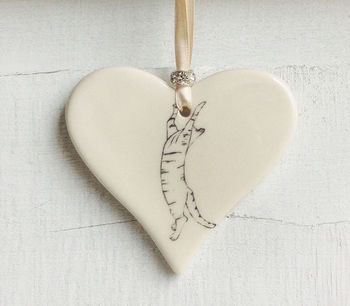 Sketched Cat Hanging Hearts, 5 of 8