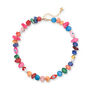 Multicoloured Rainbow Stone Beaded Charm Necklace, thumbnail 1 of 2