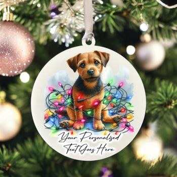 Personalised Patterdale In Christmas Lights, 4 of 12