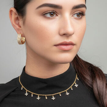 Kinmokusei 18 K Gold Plated Floral Necklace, 4 of 5