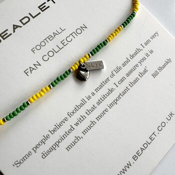 Norwich City Football Fan Bead Bracelet With Charms, 2 of 6