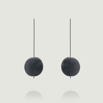 Oscar Pendant | Concrete Earrings In Black, 2 of 4