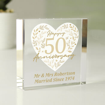 Personalised 50th Anniversary Crystal Keepsake, 3 of 3