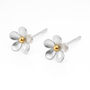 Sterling Silver And Gold Forget Me Not Stud Earrings – 8mm, thumbnail 3 of 9