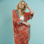 Parisian Rouge Long Dressing Gown Organic Cotton, thumbnail 9 of 9