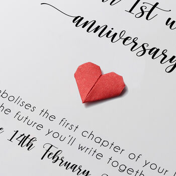 Personalised 1st Anniversary Card For Daughter And Son In Law/Son And Daughter In Law, 4 of 8