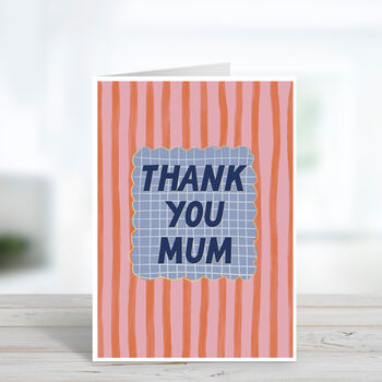 Thank You Mum Stripey Modern Mother's Day Card, 2 of 4