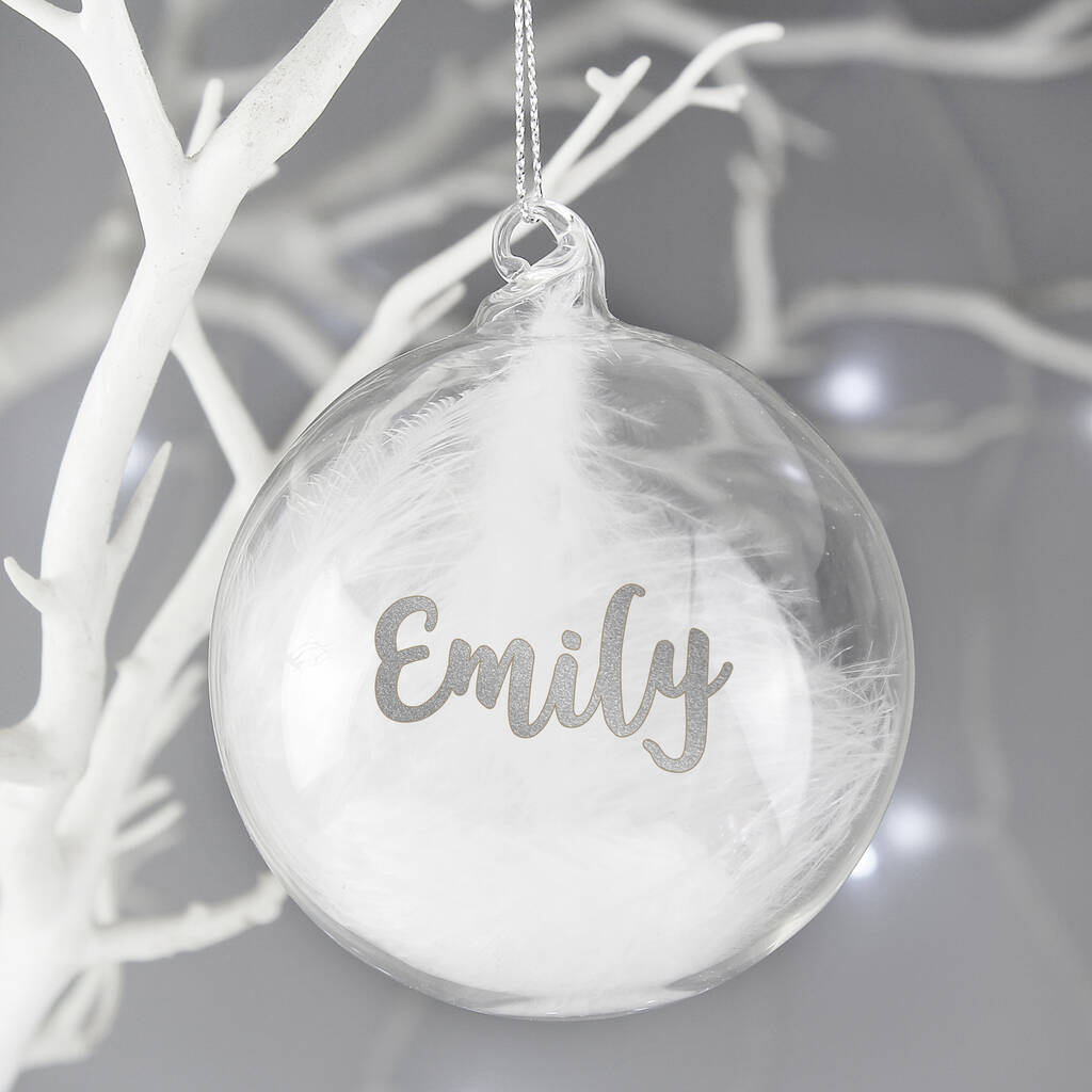 Personalised Name Glass Christmas Bauble By Chips & Sprinkles