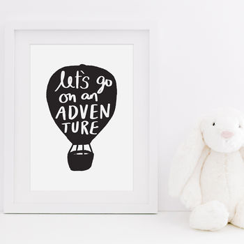 Let's Go On An Adventure Hand Lettered Children's Print, 2 of 3