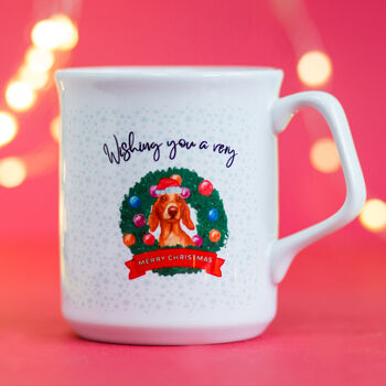 Red Dachshund Festive Christmas Mug, 2 of 3