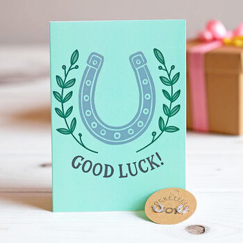 Good Luck Card And Horseshoe Earrings Gift Set, 4 of 4