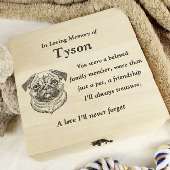 Personalised Dog Breed Memorial Large Keepsake Box, 2 of 4