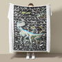 Raptor Fleece Blanket, Dinosaur Throw, thumbnail 1 of 5