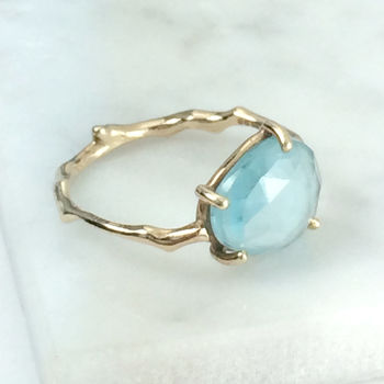 Twig Statement Ring With Rose Cut Blue Topaz, 2 of 7