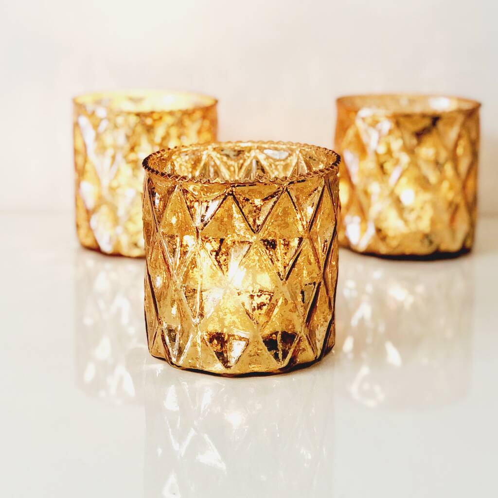 Gold Diamond Candle Holder Lantern By The Luxe Co | notonthehighstreet.com