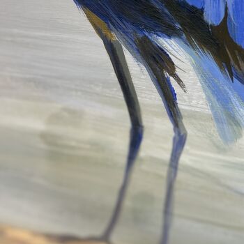 Cobalt Heron Print Frame Hand Finished Hague Blue, 2 of 4