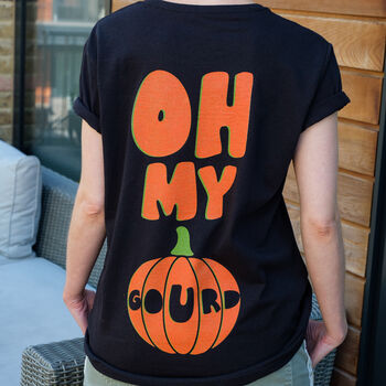 Oh My Gourd Women's Halloween Pumpkin T Shirt, 2 of 5