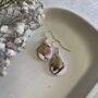 Pink Teardrop Ceramic Dangle Earrings Gold Plated, thumbnail 6 of 6