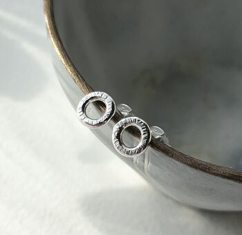 Small Textured Circle Studs, 10 of 11