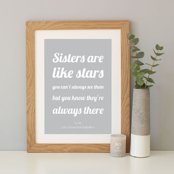 'Sisters Are Like Stars' Gift Print, 4 of 12