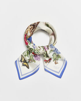 Agnes Tales Square Silk Blend Scarf, 4 of 5