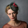 Green Birdcage Veil Butterfly Hat, thumbnail 2 of 10