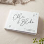 Scattered Hearts Personalised Names Wedding Guest Book, thumbnail 1 of 3
