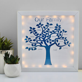 'Our Family' Personalised Family Tree Picture Light, 3 of 12