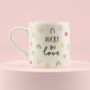 Rainbow And Heart Lucky In Love Ceramic Mug, thumbnail 1 of 3