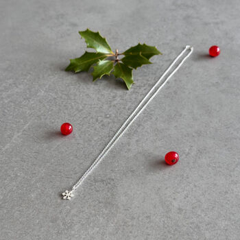 Snowflake Necklace – Sterling Silver Christmas Gift, 6 of 10