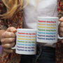 Rainbow Slogan Personalised Mug, thumbnail 2 of 3