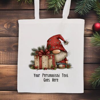 Personalised Christmas Gonk Gnome Tote Bag, 11 of 11