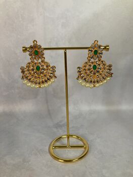 Gold Plated And Kundan Indian Jewellery Set Green, 4 of 4