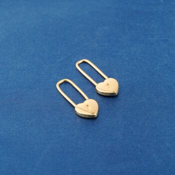 Gold Padlock Hoop Earrings, 2 of 7