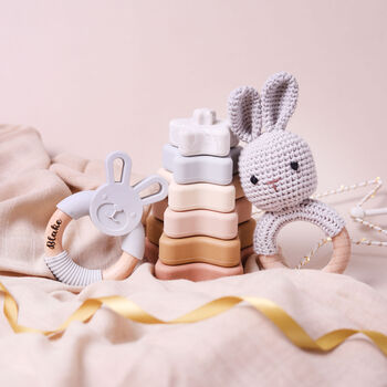 Personalised Beige And Grey Baby Gift Box, 2 of 5