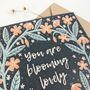 You Are Blooming Lovely, Blank Notelet Card, thumbnail 4 of 7