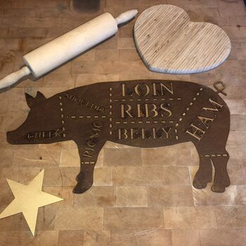 Home Kitchen Or Garden Sign Pig Decoration Ornament, 7 of 8