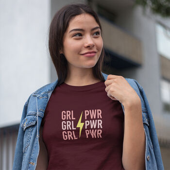 Girl Power Slogan Cotton T Shirt, 3 of 7