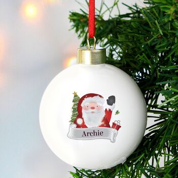 Personalised Father Christmas Hanging Bauble, 2 of 4