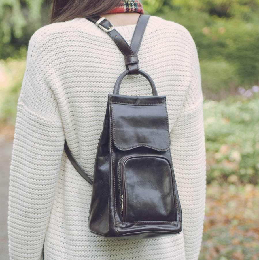 Italian Leather Backpack Handbag. 'The Carli', 1 of 11