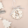 Personalised Initial Snowflake Ornament Or Stocking Tag, thumbnail 4 of 7