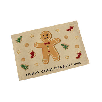 Personalised Christmas Gingerbread Placemat, 4 of 4