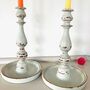 Pair Of Antique Hand Painted Candlesticks ~ 20, thumbnail 5 of 6
