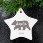 Personalised Polar Bear Ceramic Christmas Star, thumbnail 4 of 4