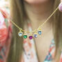 Family Birthstone Necklace With Heart Crystals, thumbnail 4 of 11