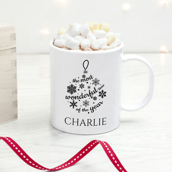 Personalised Christmas Bauble White Mug, 3 of 5
