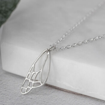 Fibromyalgia Butterfly Wing Necklace Sterling Silver, 2 of 7