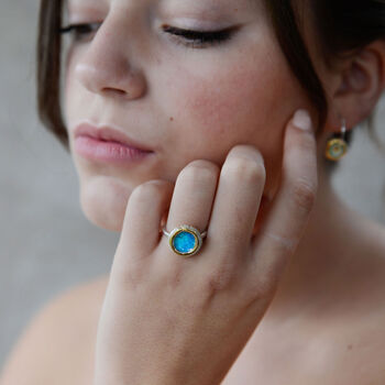 Small Round Crystal Pool Adjustable Ring, 3 of 4