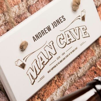 Personalised Man Cave Wooden Sign, 3 of 3