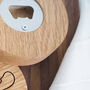 Personalised Oak Coaster And Bottle Opener, thumbnail 2 of 3